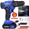 21V Cordless Power Drill,Handheld Screwdriver Drill Set with 25+1 Torque Setting,1.5AH Li-ion Battery&Fast Charger,2-Gear Drill 1