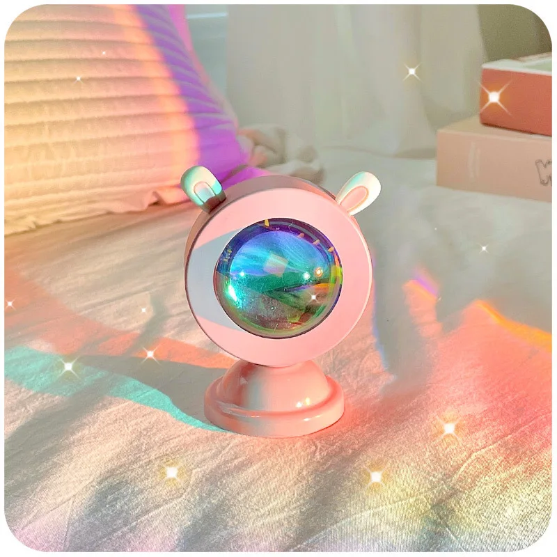 Capture the Sunset with this Atmospheric Night Light featuring Rainbow Projection, Perfect Gift for Bedroom and Dorm Room