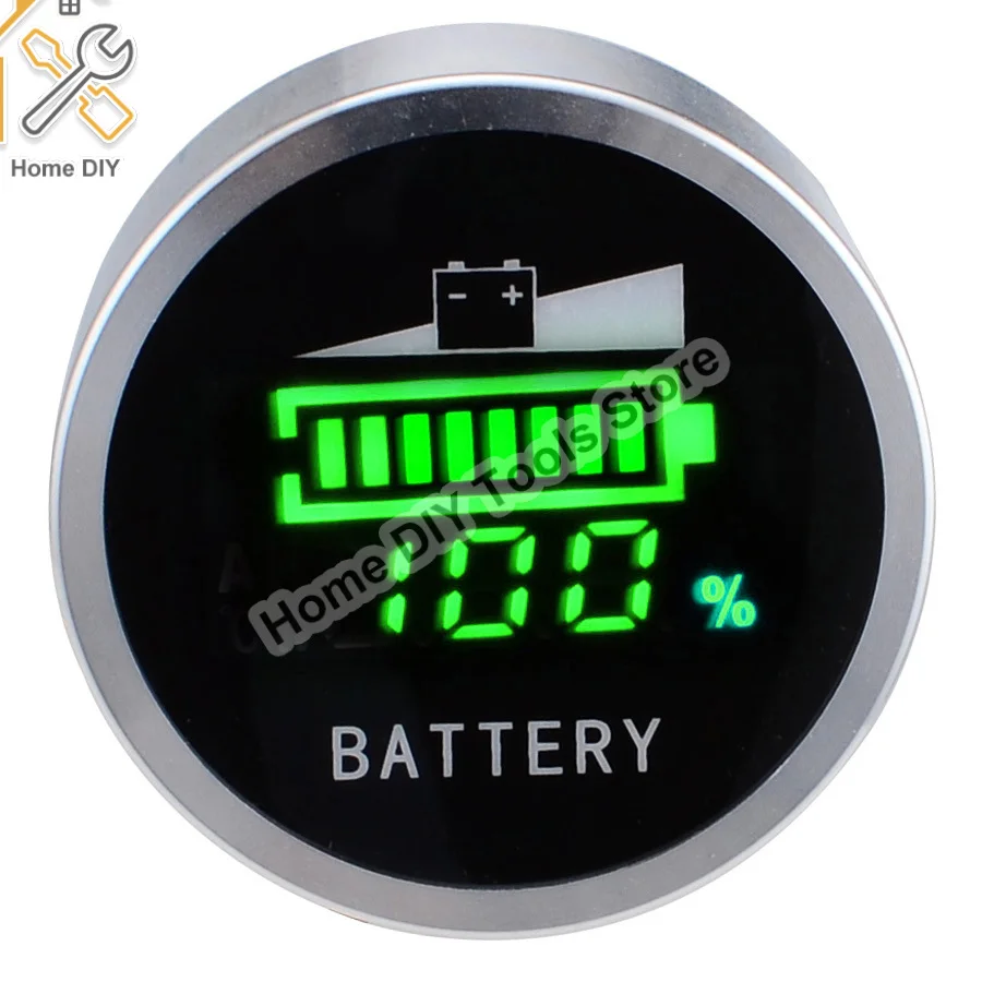 

Lead Acid Battery Indicator 12V 24V 36V 48V 72V Round LED Battery Capacity Indicator Voltage Meter Tester for eBike