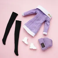 1 ensemble 1/6 poupée vêtements décontractés chaussures chapeaux vêtements d'hiver pulls pantalons fille poupée portant un ensemble pour 29 ~ 32 cm poupée vêtements accessoires 5