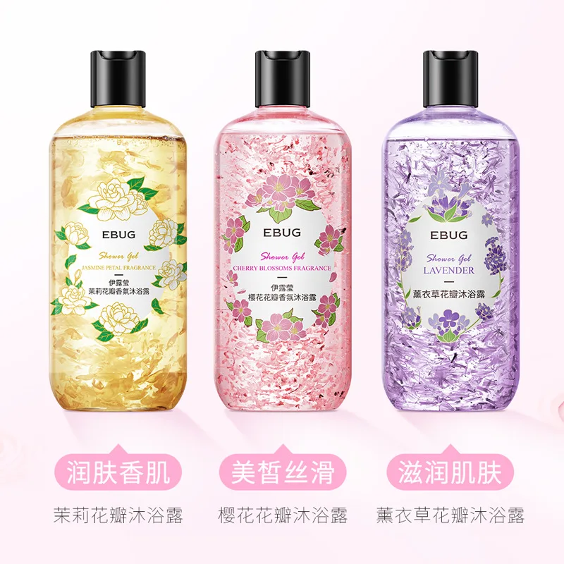400ml Cherry Blossoms Floral Romantic Petal Shower Gel Soothing Skin Bath Body Lotion Moisturizing Lasting Lavender Fragrance