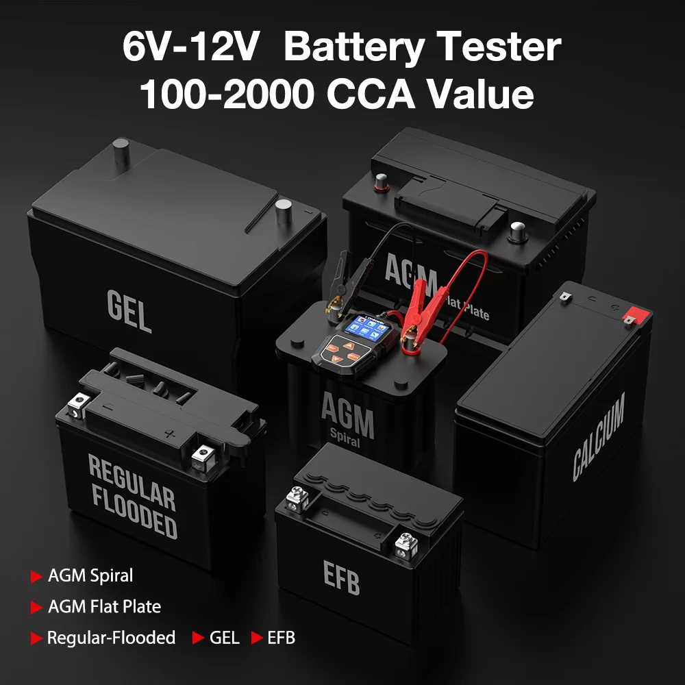 KONNWEI KW218 Car Motorcycle Battery Tester 12V 6V Battery System Analyzer 2000CCA Charging Cranking Test Tools for the Car 3