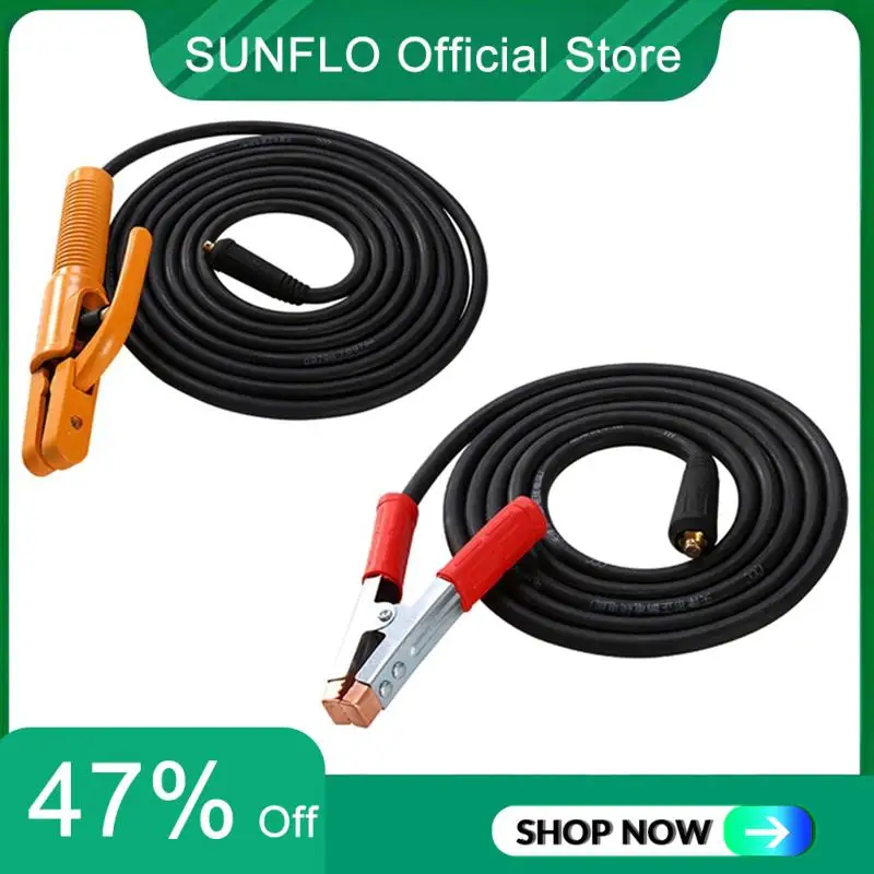 SUNFLO 300A Groud Welding Earth Clamp Clip Set For Mig Tig ARC Welding Machine Electrode Holder Cable + Earth Clamp Cable
