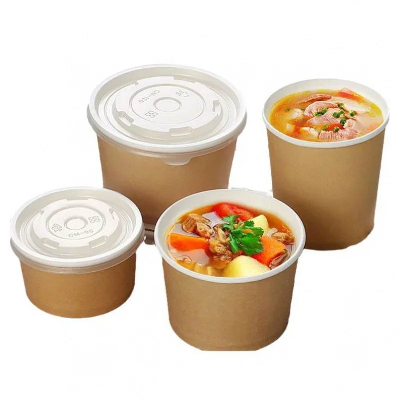 

Customized productSleeve Hot Lid Kraft Ice French Fries Fried Chicken Snack Food Paper Bowl Coffee Soup Cup Disposable Wit