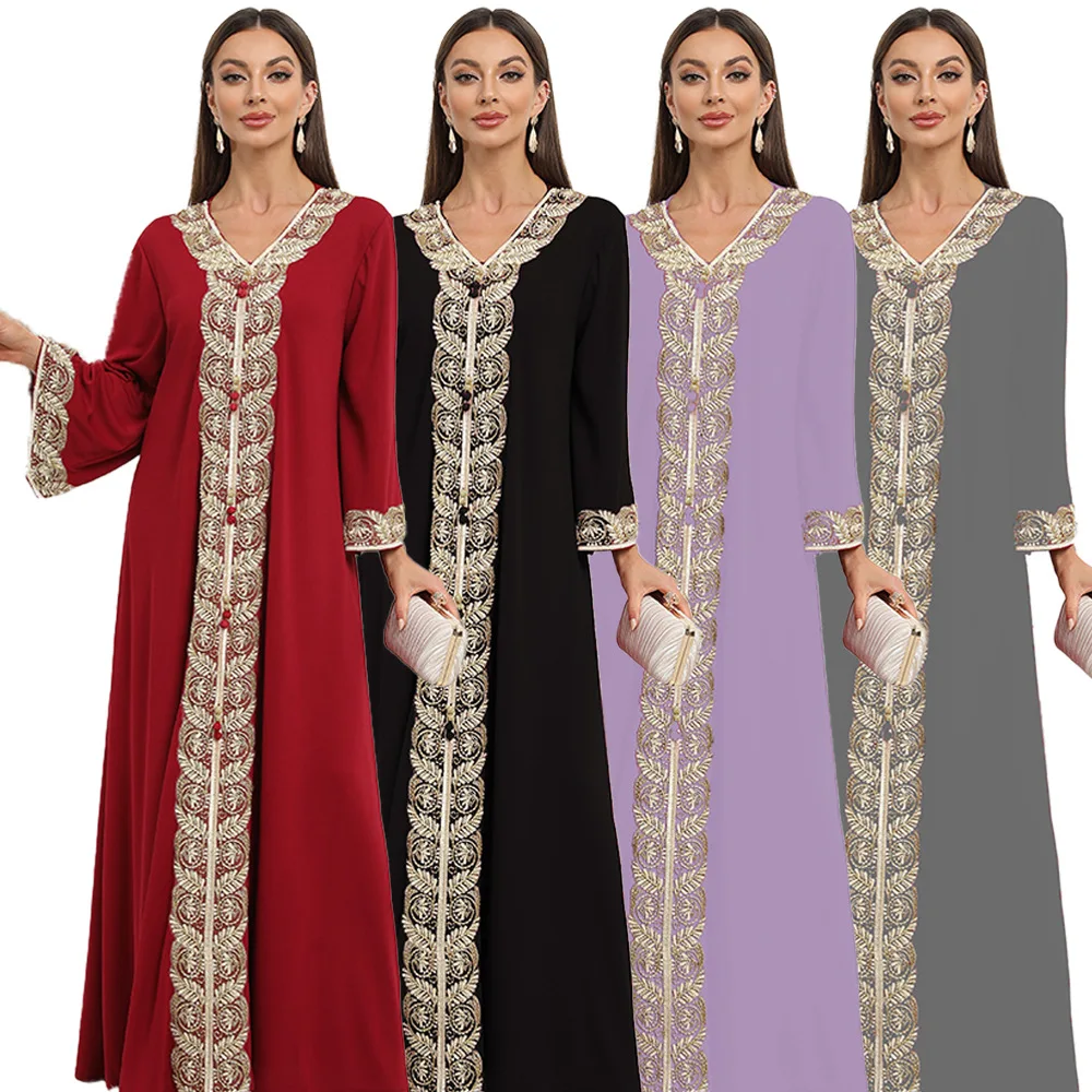 

Eid Muslim Long Dress Ramadan Abaya Dubai Arabic Turkey Islam Kaftans Women Robes Party Musulmane Caftan Kaftan Elegant Vestidos