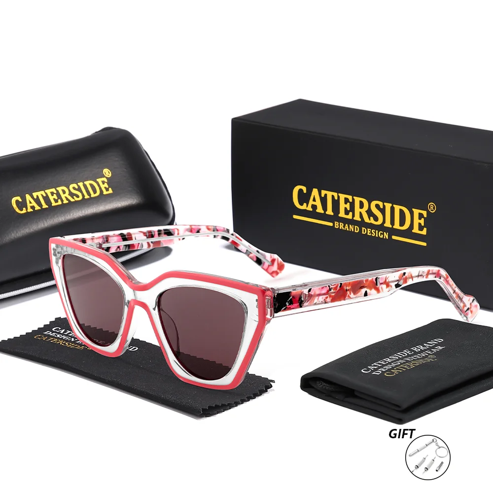 CATERSIDE Mode Unisex Optische Sonnenbrille Acetat Personalisierte Design Rahmen Brillen Outdoor Myopie Gläser UV400 – Detail 8