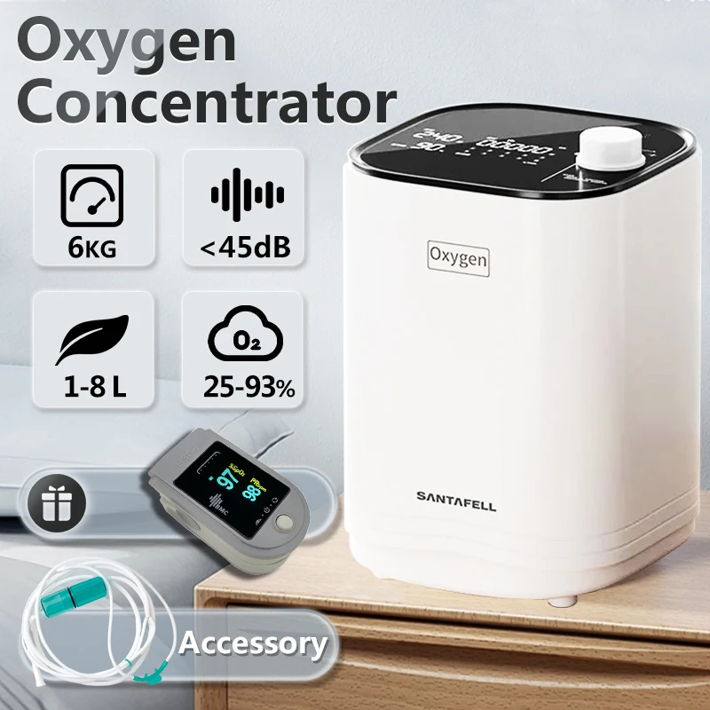 1-8L Oxygen Concentrator Portable Low Operation Noise Oxygen Generator Oxygene Machine Portable Air Compressor oxygen for lungs