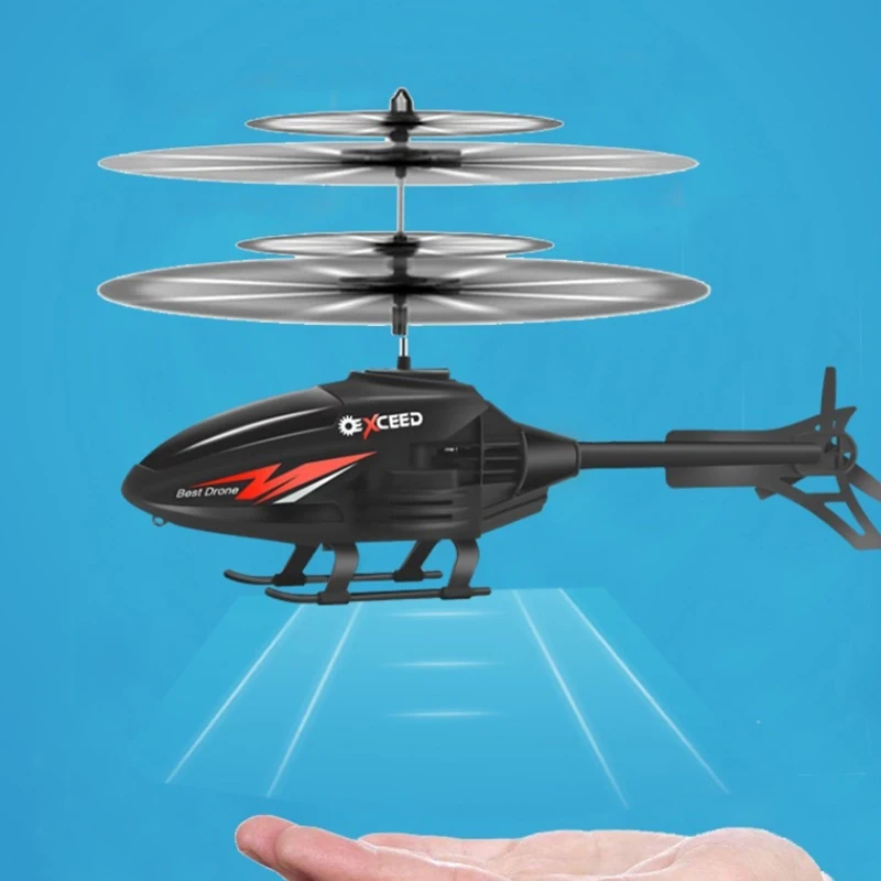 RC Helicopter 2CH Induction Remote Control Floating Airplane Gesture Control Aircraft Suspension Quadcopter with LED Kid Gift - 4