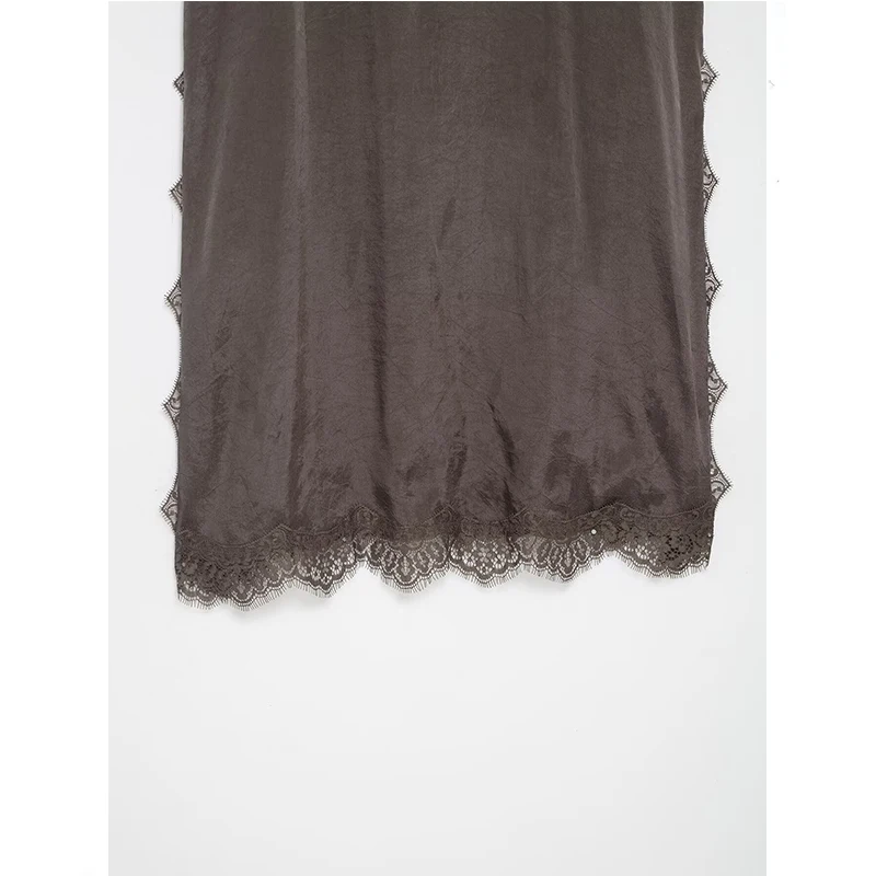 Women Lace Patchwork Sling Top Sexy Sleeveless Side Split Underwear Style Vest Top 2026 New Summer Lady Party Vacation Tops ﻿