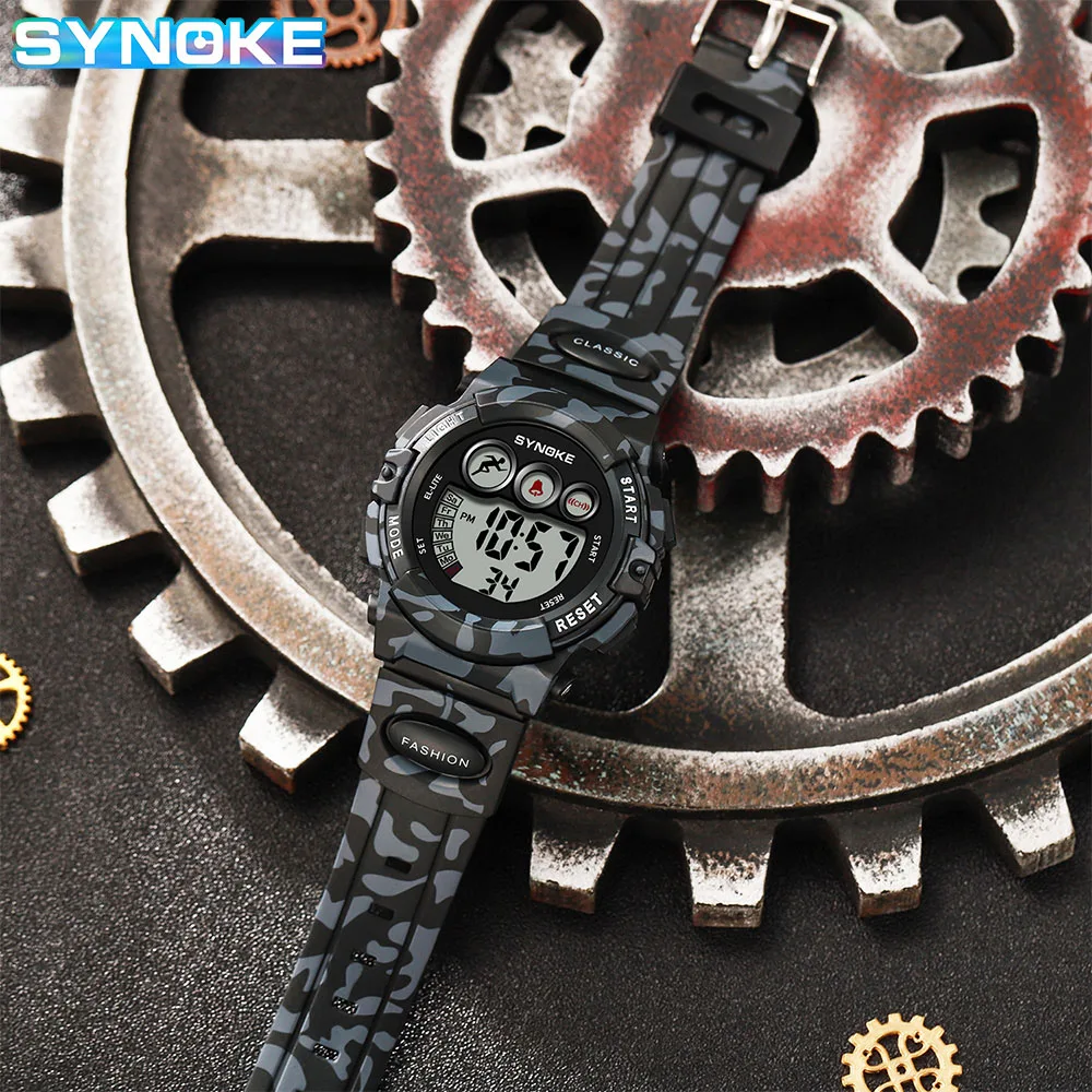 SYNOKE Student Sport Watches For Kids Colorful Electronic Watches 50M Waterproof Clock Children Digital Watch For Boys Girls 5