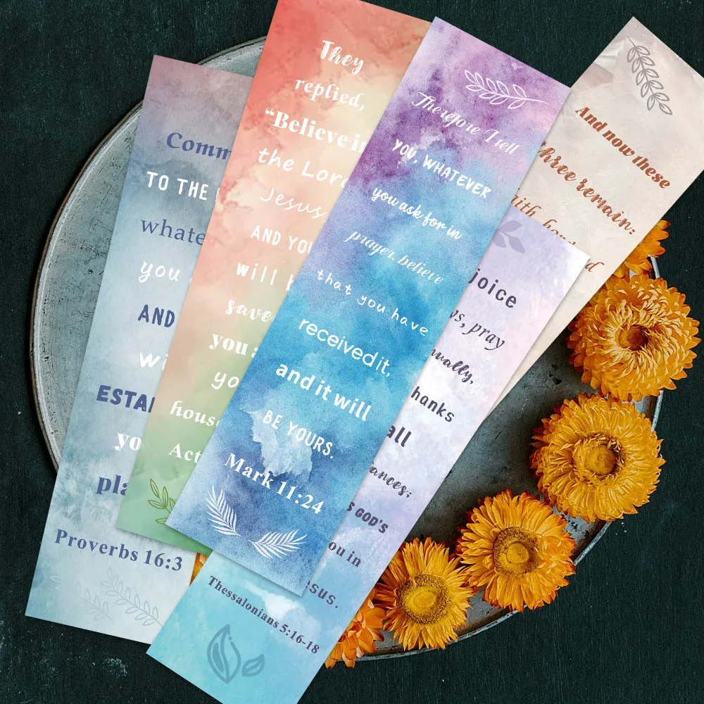 30pcs Colorful Aesthetic Bible Verse Paper Bookmarks For Students Readers DIY Book Club Library Office Page Markers