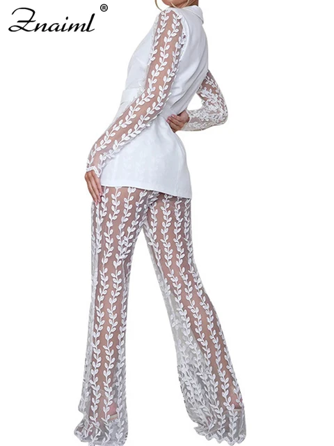 Angelina Mesh Patchwork Sashes Pant Set 3