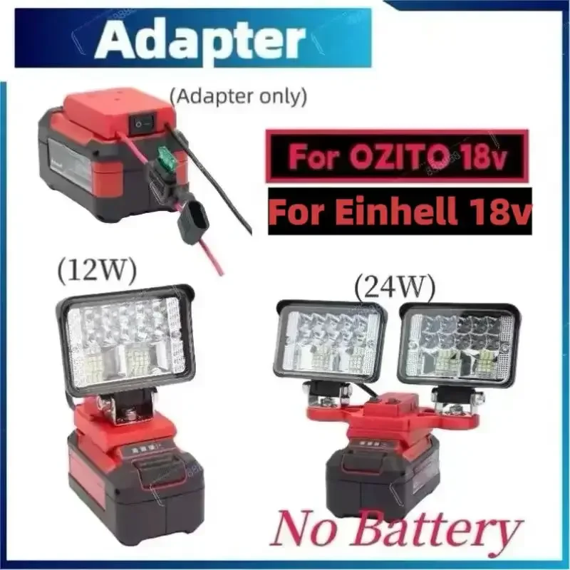 USB For Einhell / Ozito Compatible Work Light High Brightness Torch Flood  LED & 14awg Connector Cable Output Adapter  DIY