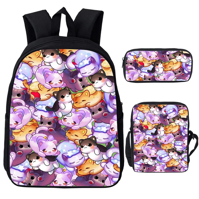 

Aphmau Backpack Children 3Pcs/set Bagpack Boys Girls kids Cartoon 3D Print School Bags Teenager Laptop Waterproof Bookbag gifts