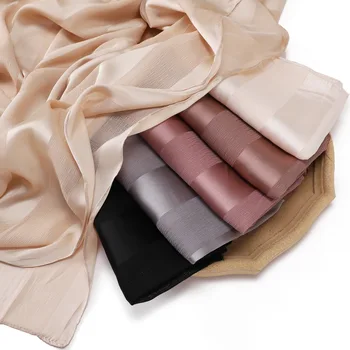 New Crinkle Strip Silk Chiffon Hijab For Women 1