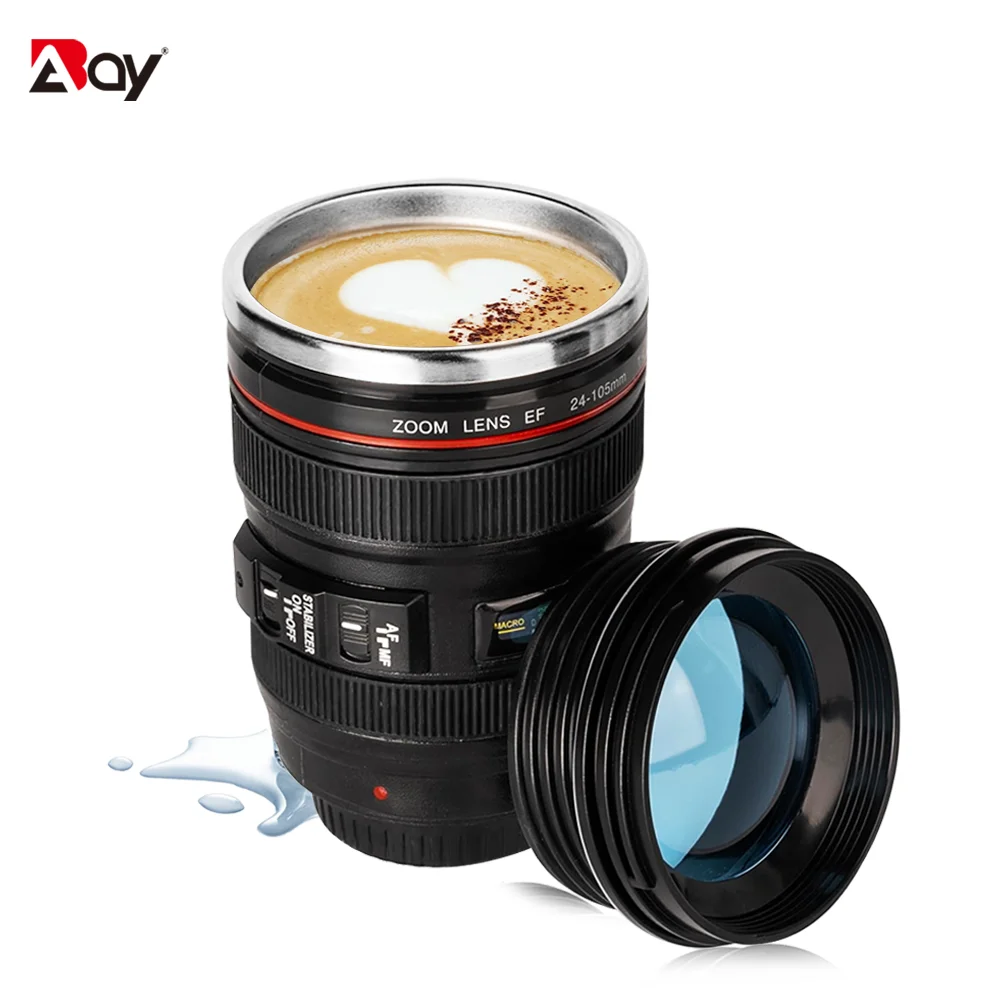 Water Bottle Camera Len Coffee Mug Thermal Cup For Coffee