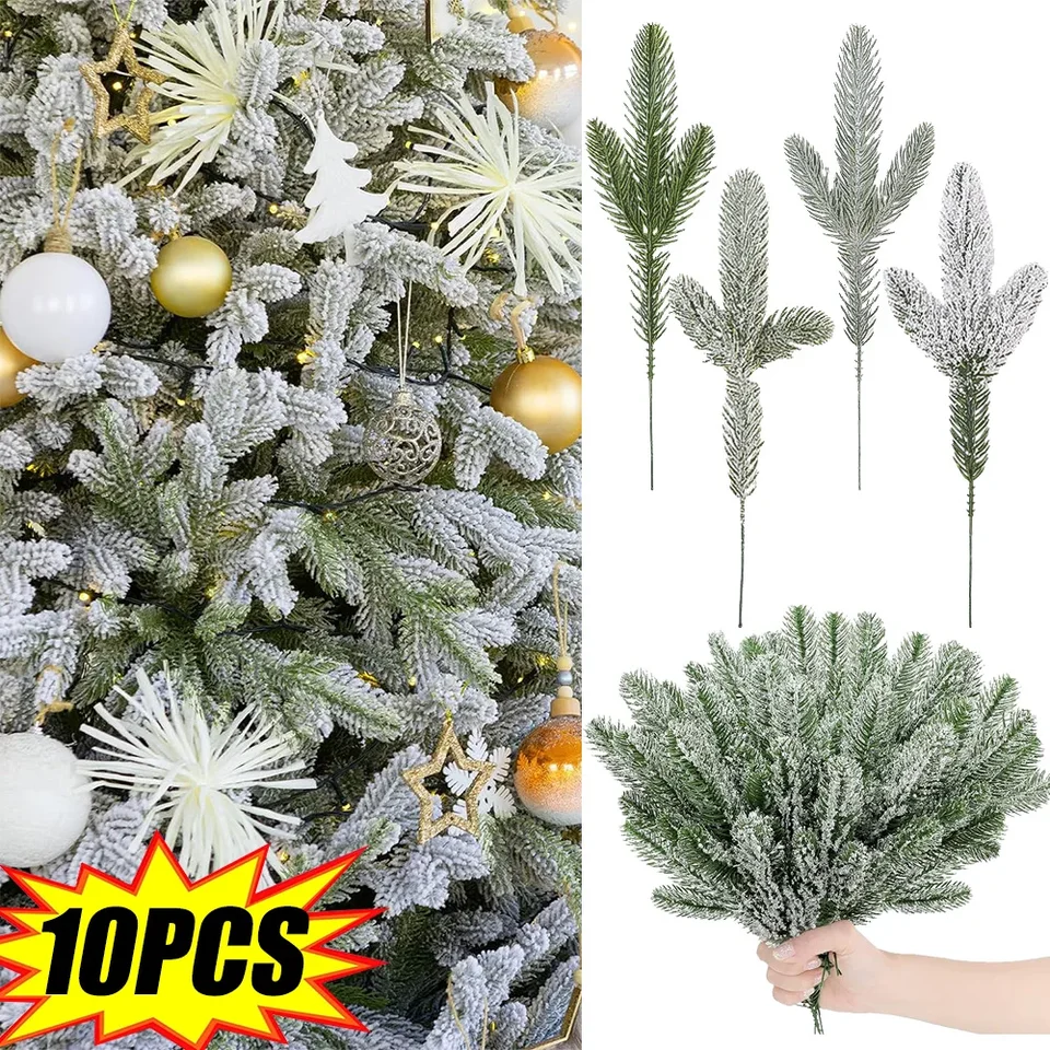 10/5Pcs Artificial Pine Branches Green Plants Pine Needles DIY