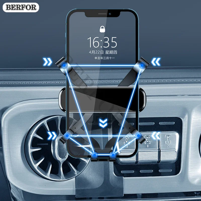 메르세데스-벤츠 G 클래스 W464 G500 G350D G63 용 자동차 전화 홀더 2019 2020 2022 GPS 스탠드 회전식 지원 모바일 액세서리