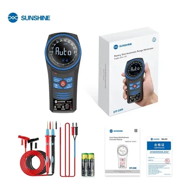 أفوميتر ديجيتال SUNSHINE DT-24R (أوتو رينج) – تحديد تلقائي لنوع الجهد (AC/DC) والقياسات 6