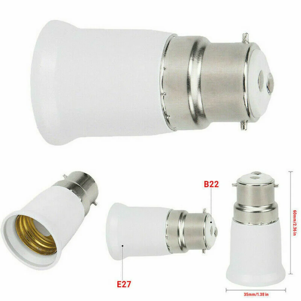 1/5/10Pcs B22 to E27 Light Socket Adapter Bayonet Lamp Base to Edison E27 Bulb Fireproof Holder Converter Change Lighting Parts