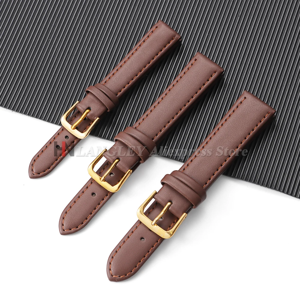 Universal Brown PU Leather Watch Strap - Soft, Sporty Wristband