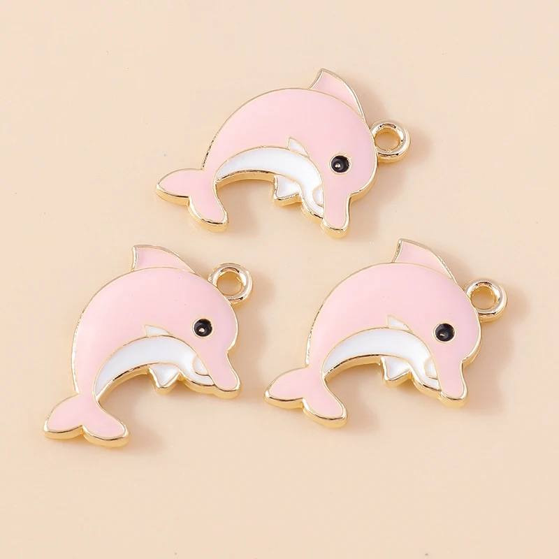 20 Stück süße Meereslebewesen Charms Emaille Meerjungfrau Delphin Seestern Charms Anhänger für Schmuckherstellung Halskette Ohrringe DIY Zubehör – Detail 12