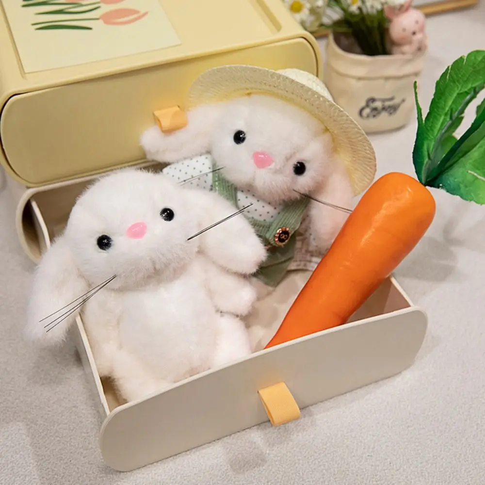 Plush Stuffed Garden Bunny Plush Toys Clothes and Hats Charms Gardener Little Rabbit Doll 14cm Cartoon Rabbit Plush Doll