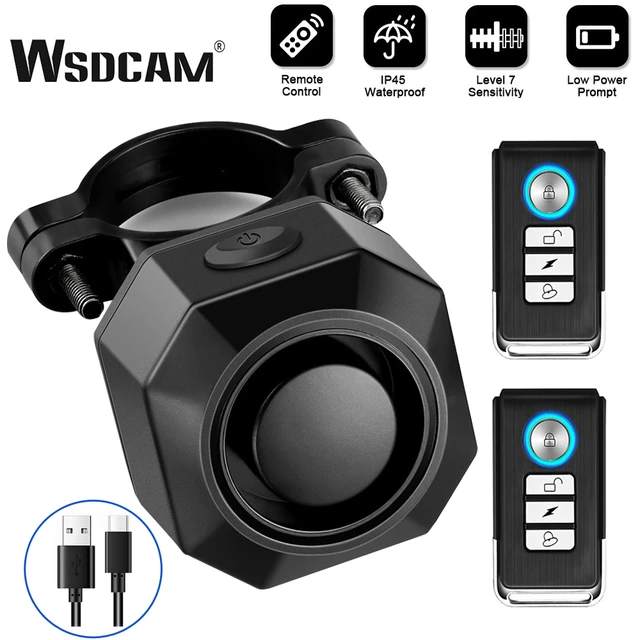 Wsdcam – alarme Anti-vol de vélo Rechargeable USB, alarme de