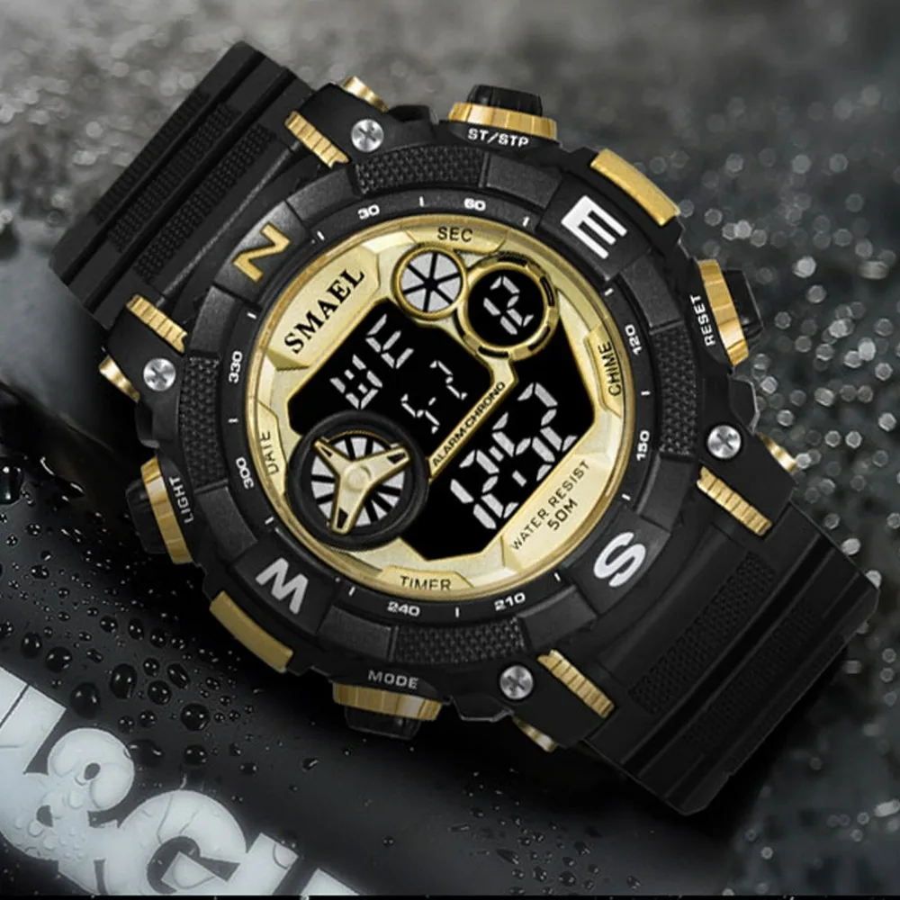Fsahion Men Digital Watch Outdoor Sports Multifunctional Electronic Watch Leisure Waterproof Luminous Watches Reloj Para Hombre