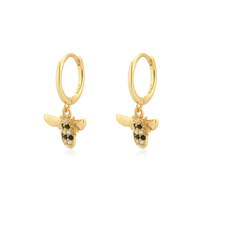 SLUYNZ 925 Sterling Silver Queen Bee Dangle Earrings for Women Teen Girls Cute Crystal Bee Earrings