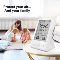 NDIR Co2 Meter Alarm Temperature Humidity Detector 3 in 1 Air Quality Monitor Gas Analyzer with LCD Display USB Rechargeable 6