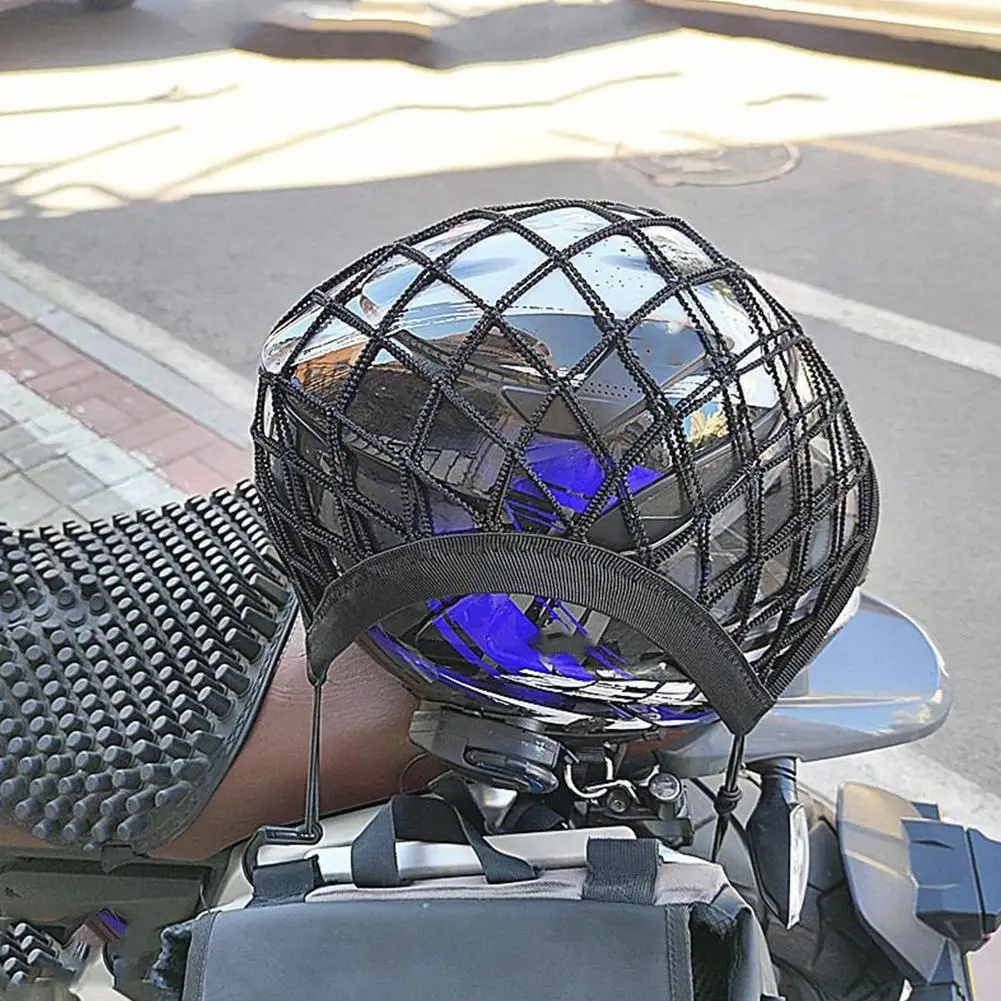 Motorcycle Cargo Net Luggage Helmet Storage Net Nylon Mesh Adjustable for Bike Scooter ATV Car