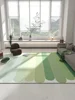 Green Gradient Geometric Carpet Minimalist Fresh Rug Waterproof Non-Slip Living Room Carpets Comfortable Easy Care Bedroom Rugs 1
