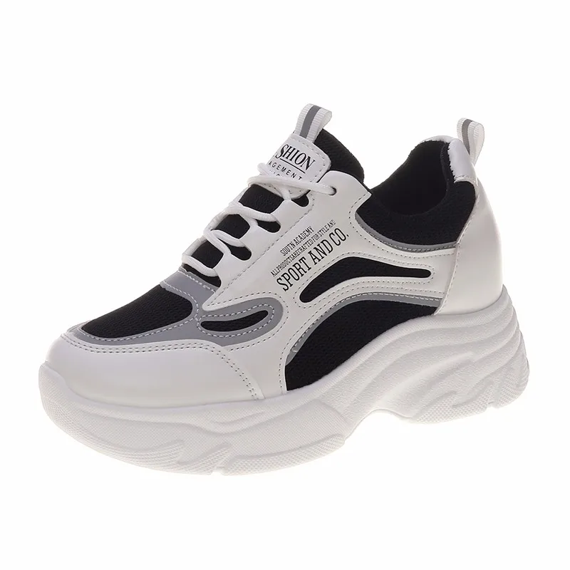 White Sneakers for Women Platform Tennis Female Inner Height