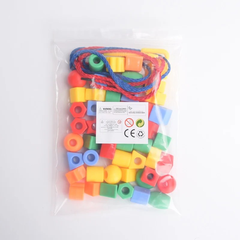 Beaded Puzzle Bracelet Toy DIY Educational Building Blocks for Kids Geometric Shape Learning Toys
