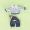 ob11 baby coat lapel sweater one-shoulder suspenders set 1/12 plain body doll clothes doll accessories 2