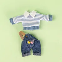 ob11 baby coat lapel sweater one-shoulder suspenders set 1/12 plain body doll clothes doll accessories 2
