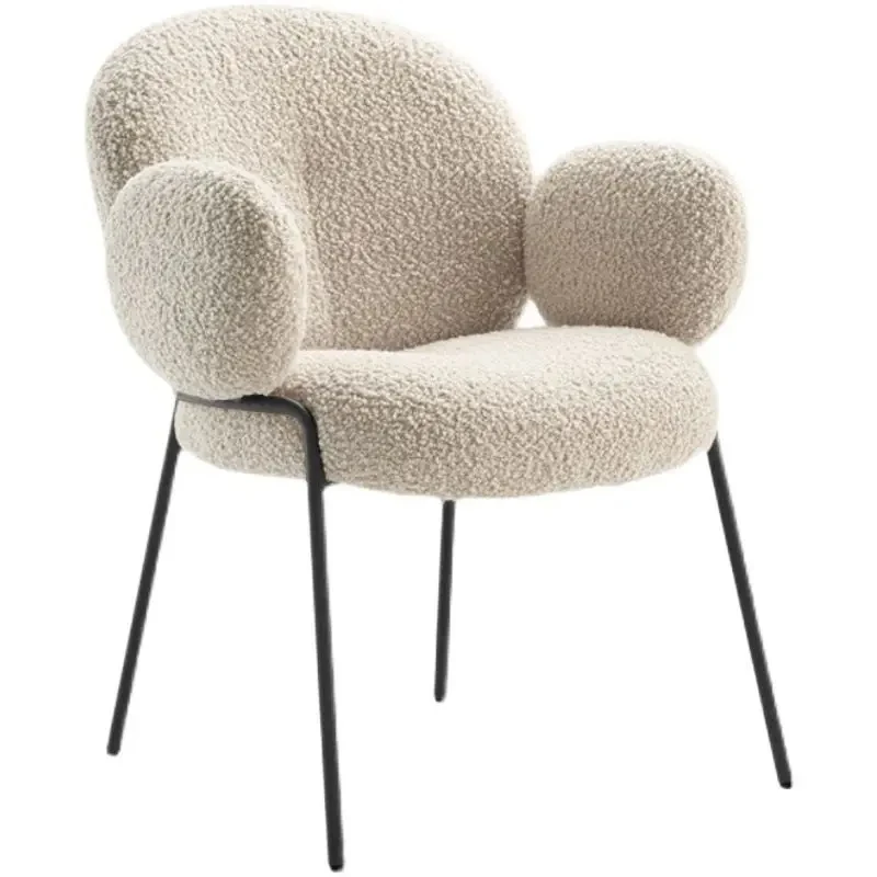 Floor Minimalist Designer Dining Chair Luxury White Lamb Simple Modern Dining Chair Room Lounge Family Muebles Furniture RC60BU
