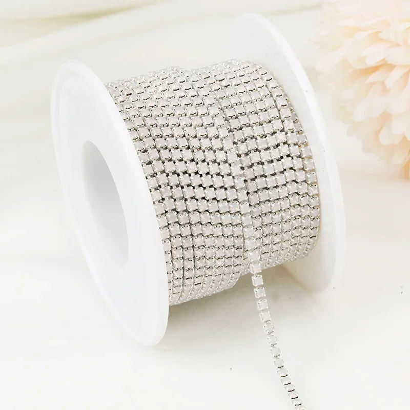 Vibrant Rhinestone Cup Chain with Colorful Base - Luxurious Sewing and Apparel Accessory