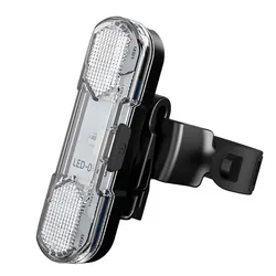 Waterproof USB Rechargeable LED Bike Tail Safety Light (White)