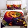 Chucky terror  Bedding Set Soft duvet Pillowcase Comfort sheets/Double bed Full size Horror customizable Halloween gift 5