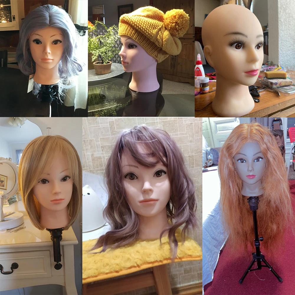 Wig Head Mannequin Afro African Bald Doll head Female