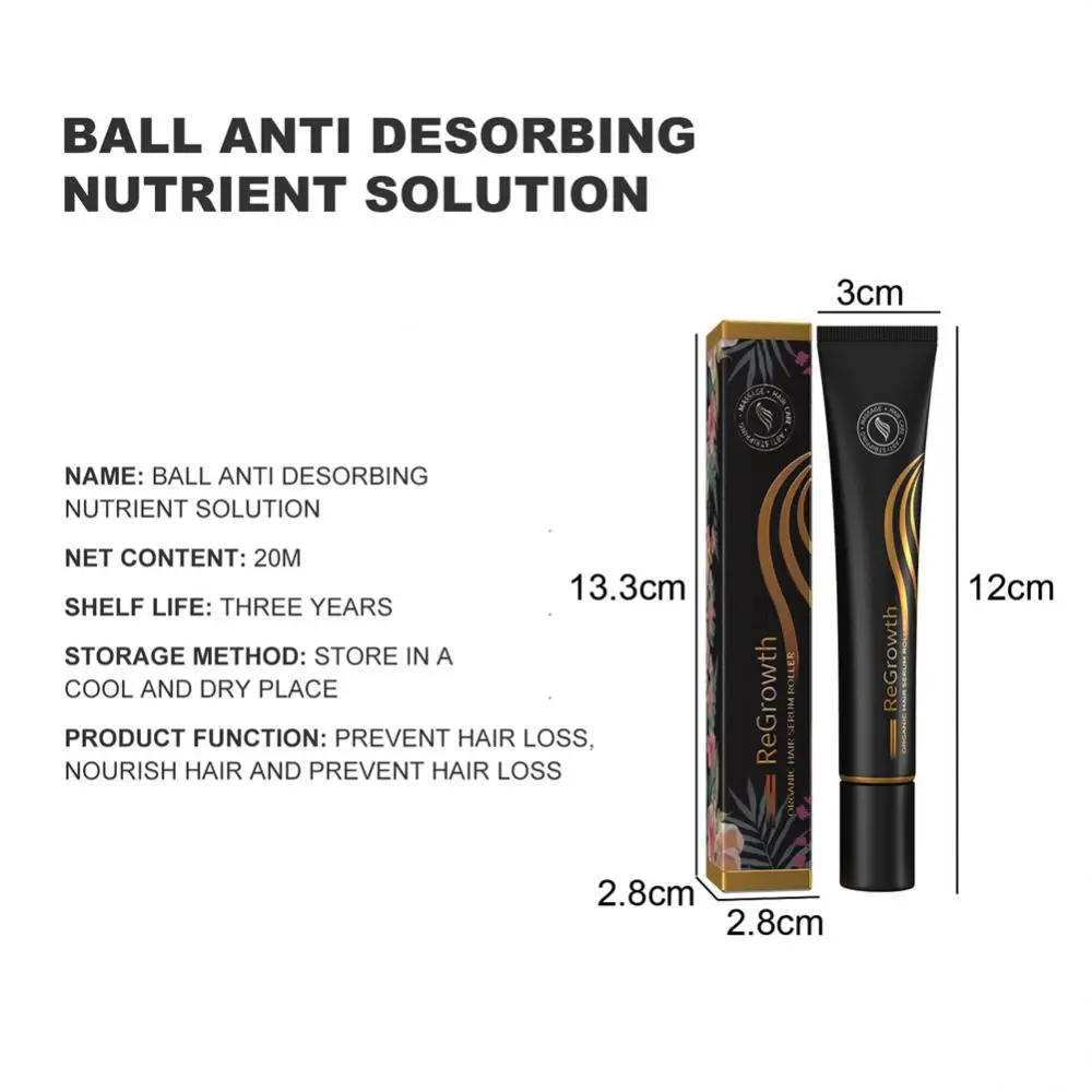 Description Picture 4 of item1/2PCS Roller Ball Regrowth Hair Serum Massage Scalp Anti-Fall Hair Liquid Improve Hair Strength Biotin Hair Growth Serum