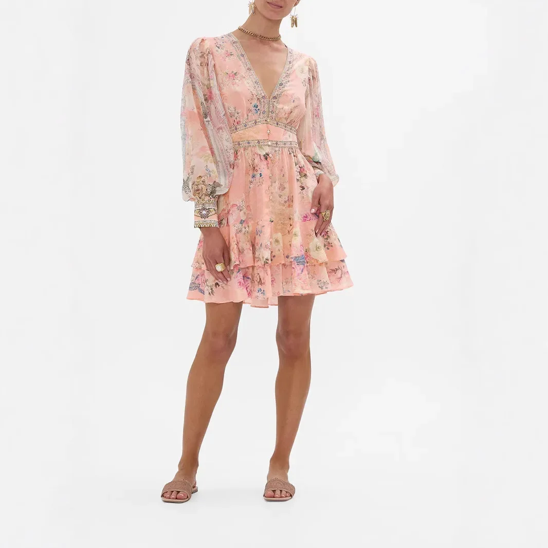 Colea Ss Ankle Dress Star White Pink Emula