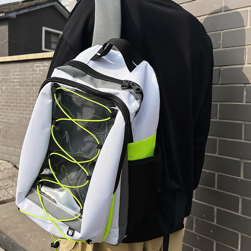 Male Women Transparent College Backpack New Boy Girl Laptop School Bag Trendy Ladies Backpack Fashion Female Men Travel Book Bag