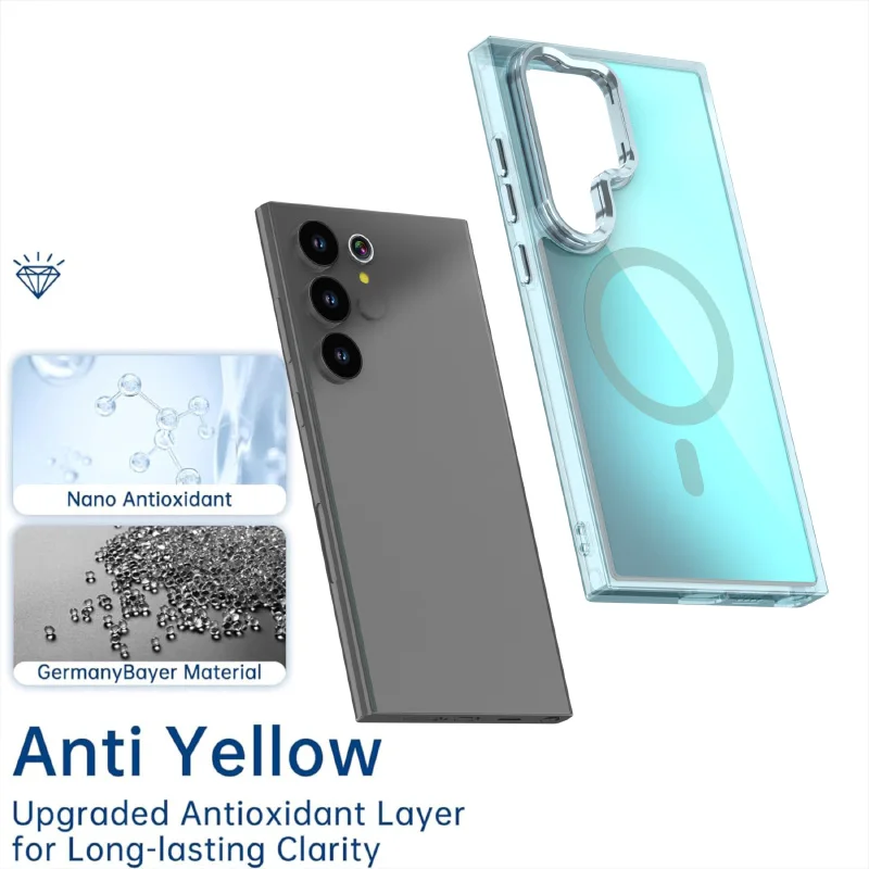Magsafe Magnetic Luxury Solid Color Lens Holder Phone Case - Premium Back Cover