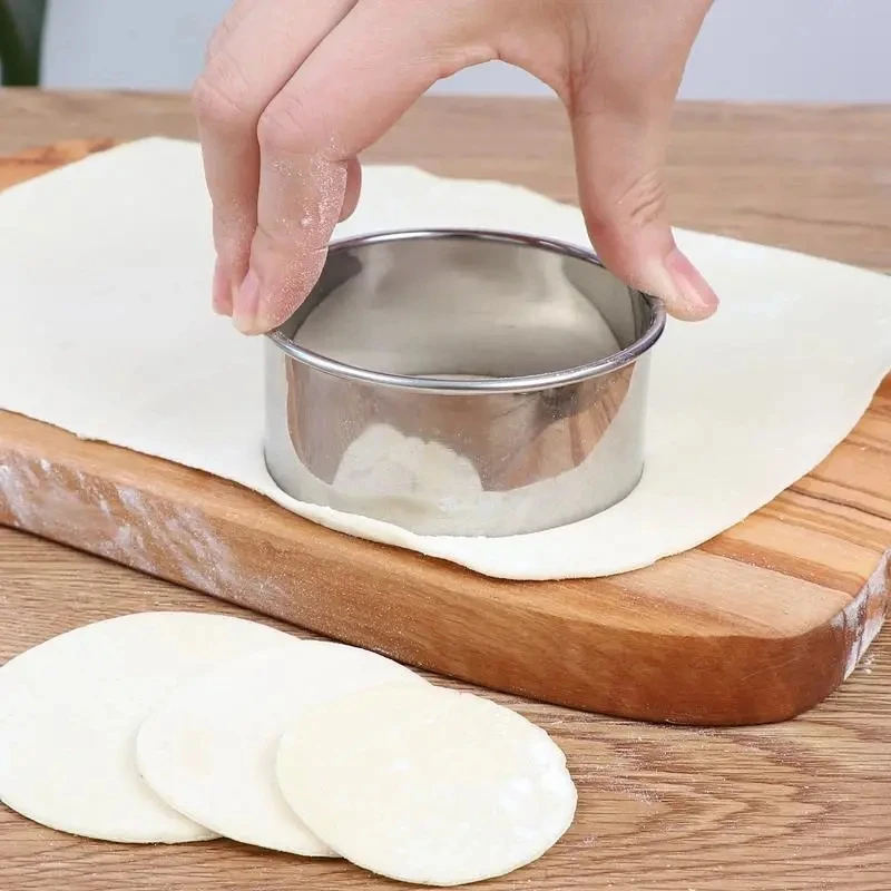 Dumpling Skin Mold 3/10 Pieces/set Stainless Steel Circular Biscuit Baking Tool Cutting Tool Clay Mold