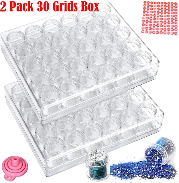 Clear Plastic Bead Storage Containers Set with 30/64 Pieces