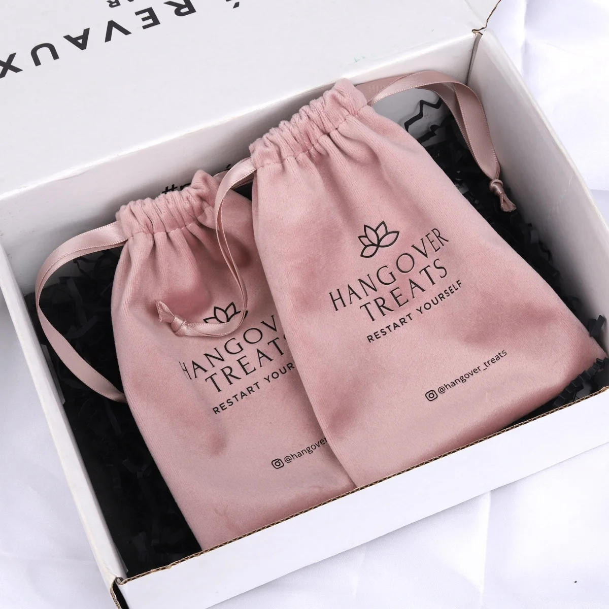 Sacchetto di velluto rosa Super morbido personalizzato da 100