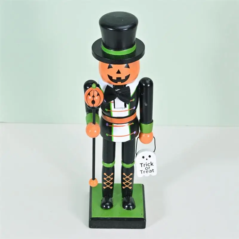 1Pcs Holiday Decor Halloween Pumpkin Nutcracker Soldier Skeleton Nutcracker Halloween Figurine Goody Bag Fillers Home Ornament